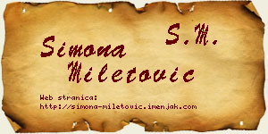 Simona Miletović vizit kartica